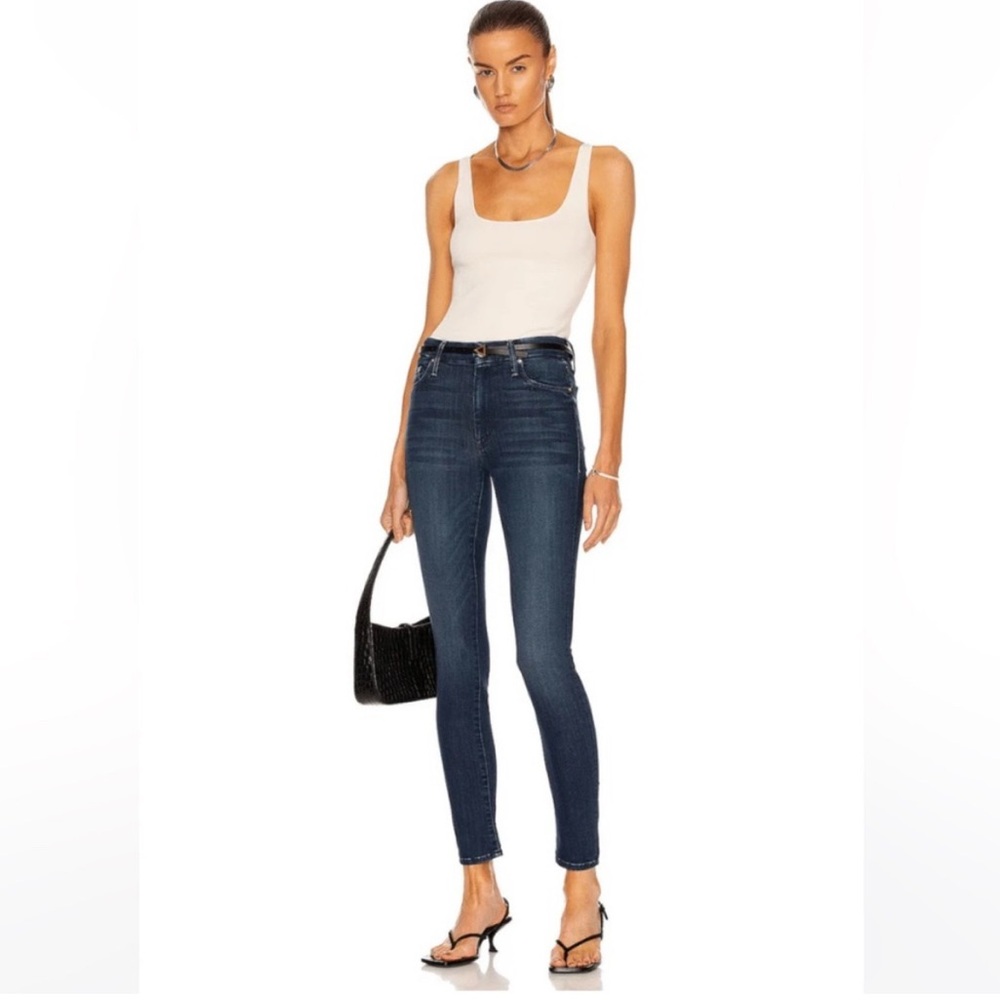 Mother Dark Blue/Tongue and Chic The Looker Skinny Jeans Stretch Denim Size 26